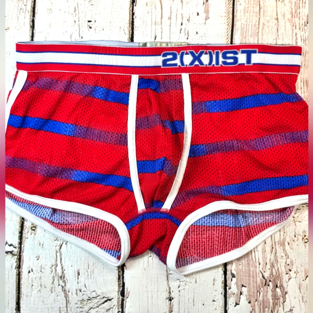 2 (X)IST Red/Blue Stripe Mesh Trunk  Size L